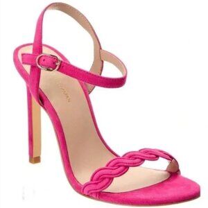 Stuart Weitzman Dancer Twistie 100 Suede Sandal In Pink Size 8.5